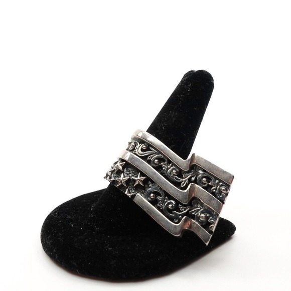 King Baby Studio Flag With Scrolls Ring Fine Silver .925 MSRP 545 Size 11 - Picture 9 of 11